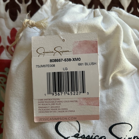 Jessica Simpson Embellished Slippers with Cozy Socks & Gift Bag, Blush, Size L - Picture 3 of 5